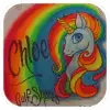 Image of a Unicorn with a rainbow mane with the name Chloe & the city of Gulf Shores.